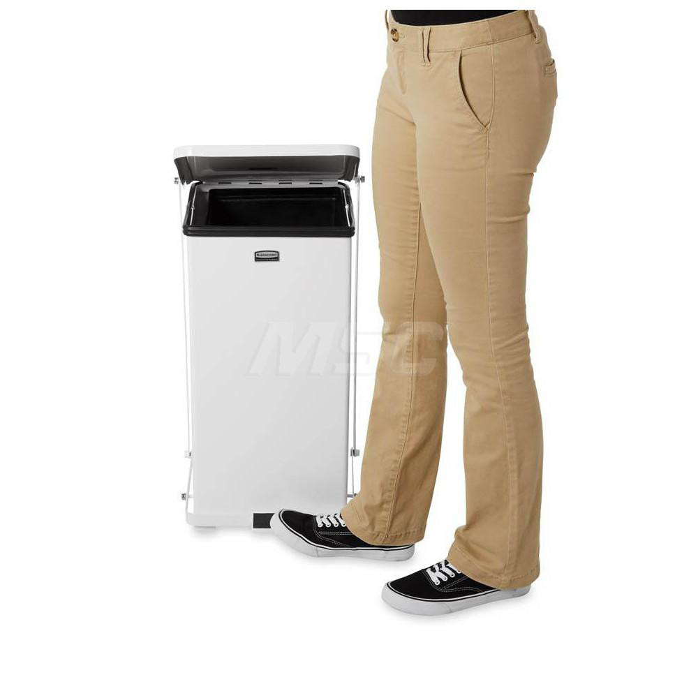Rubbermaid Defenders Biohazard Steel Trash Can, Step-On, 6.5 Gal, Sky White - FGST12EPLWH