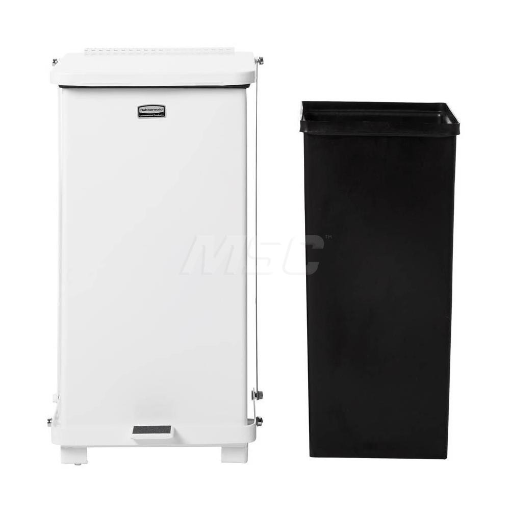 Rubbermaid Defenders Biohazard Steel Trash Can, Step-On, 6.5 Gal, Sky White - FGST12EPLWH