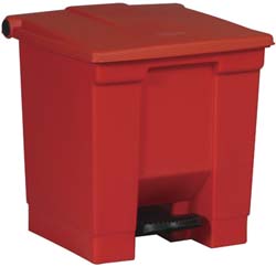 Rubbermaid Defenders Biohazard Steel Trash Can, Step-On, 6.5 Gal, Sky White - FGST12EPLWH