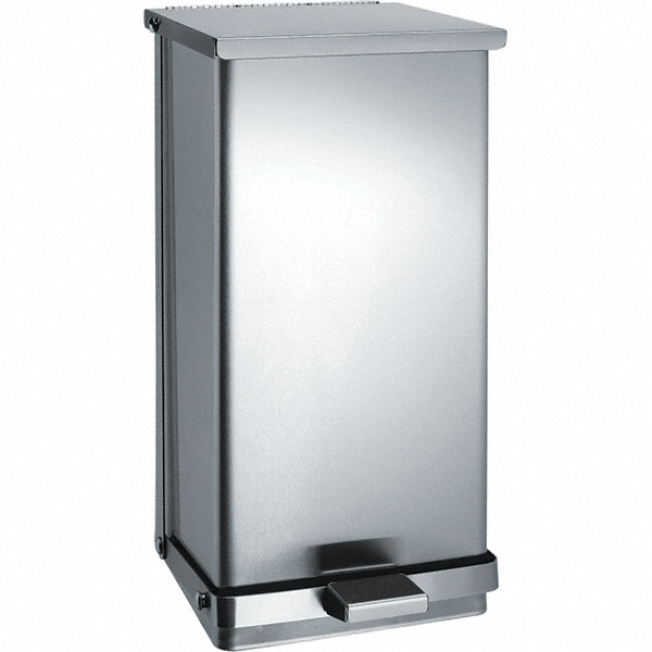 Rubbermaid Defenders Biohazard Steel Trash Can, Step-On, 6.5 Gal, Sky White - FGST12EPLWH