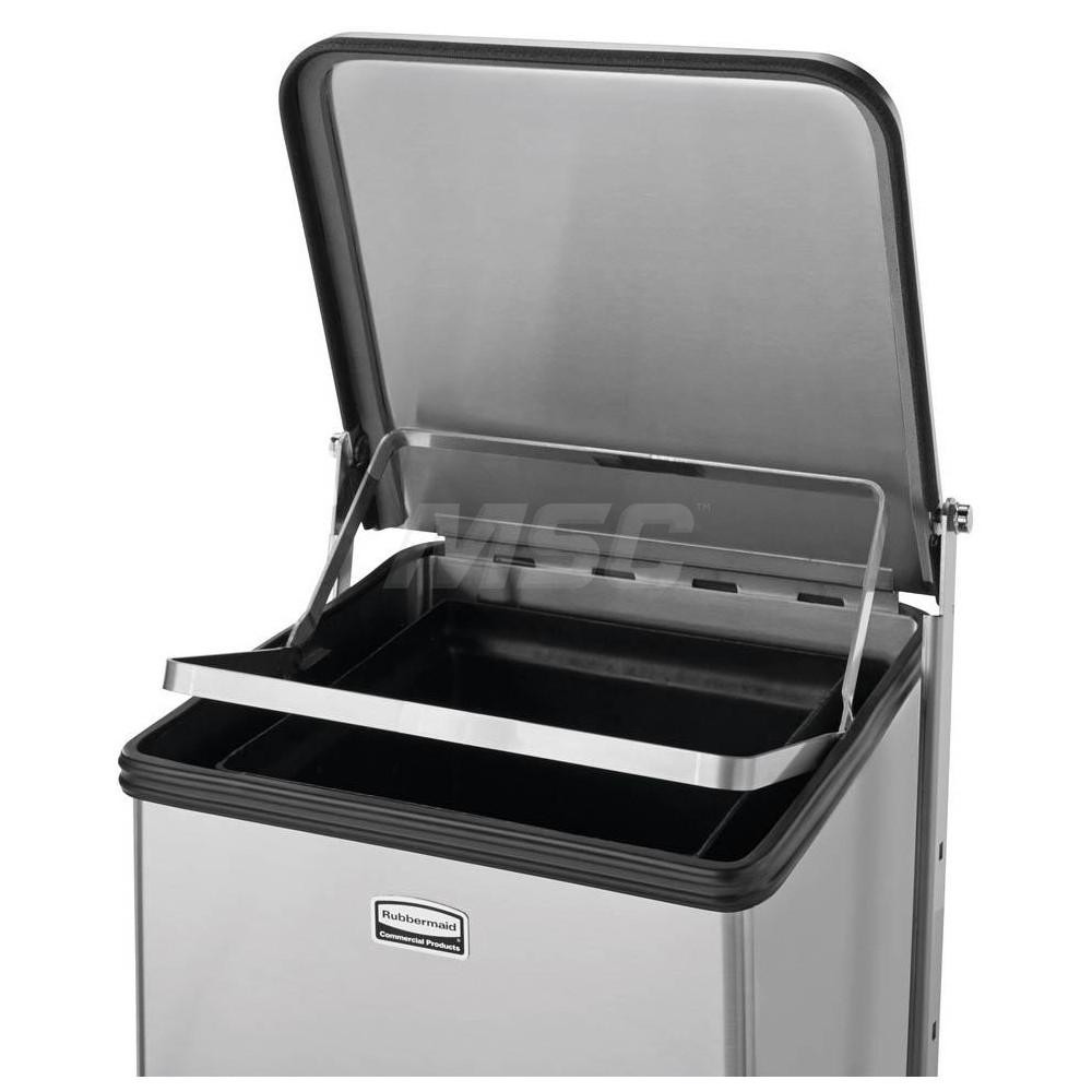 Rubbermaid Defenders Biohazard Steel Trash Can, Step-On, 6.5 Gal, Sky White - FGST12EPLWH