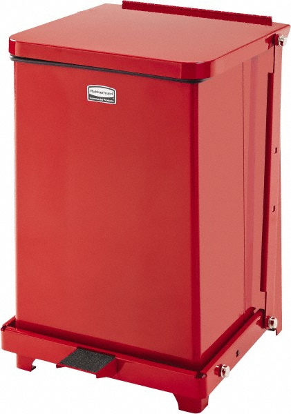 Rubbermaid Defenders Biohazard Steel Trash Can, Step-On, 6.5 Gal, Sky White - FGST12EPLWH