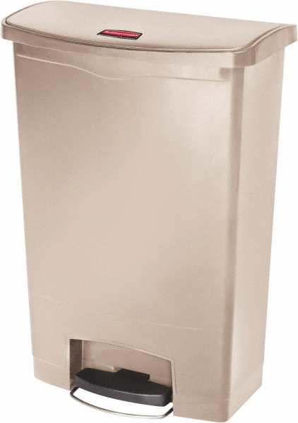 Rubbermaid Defenders Biohazard Steel Trash Can, Step-On, 6.5 Gal, Sky White - FGST12EPLWH