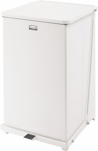 Rubbermaid Defenders Biohazard Steel Trash Can, Step-On, 6.5 Gal, Sky White - FGST12EPLWH