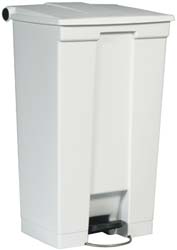 Rubbermaid Defenders Biohazard Steel Trash Can, Step-On, 6.5 Gal, Sky White - FGST12EPLWH