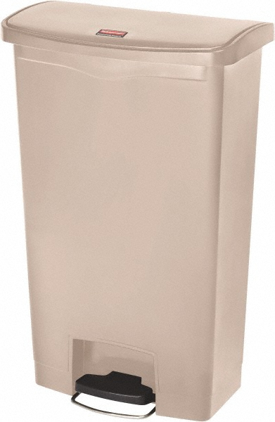 Rubbermaid Defenders Biohazard Steel Trash Can, Step-On, 6.5 Gal, Sky White - FGST12EPLWH