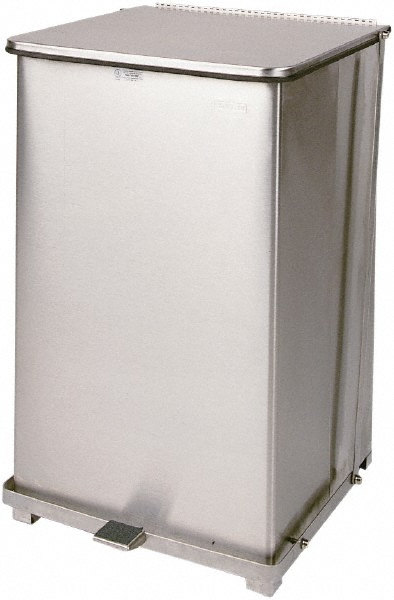 Rubbermaid Defenders Biohazard Steel Trash Can, Step-On, 6.5 Gal, Sky White - FGST12EPLWH