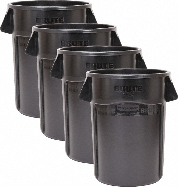 Rubbermaid Recycling Container: 44 gal, Round, Gray - 8809712/8809712