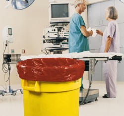 AbilityOne 37" 50-55G RED 25/BX HD INFECTIOUS WASTE BAG - 8105015173664