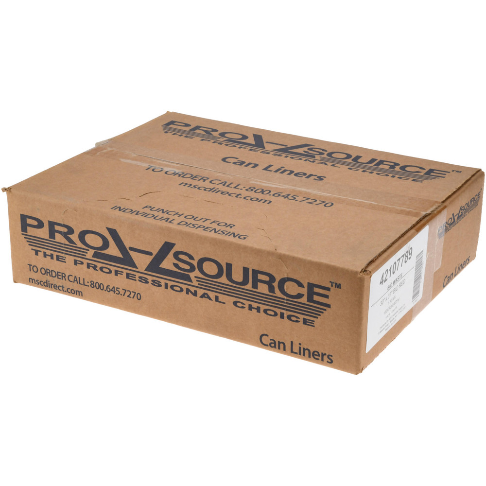 PRO-SOURCE Pack of (100) 30 Gal Capacity, Red, Hazardous Waste Bags - PSIW3037