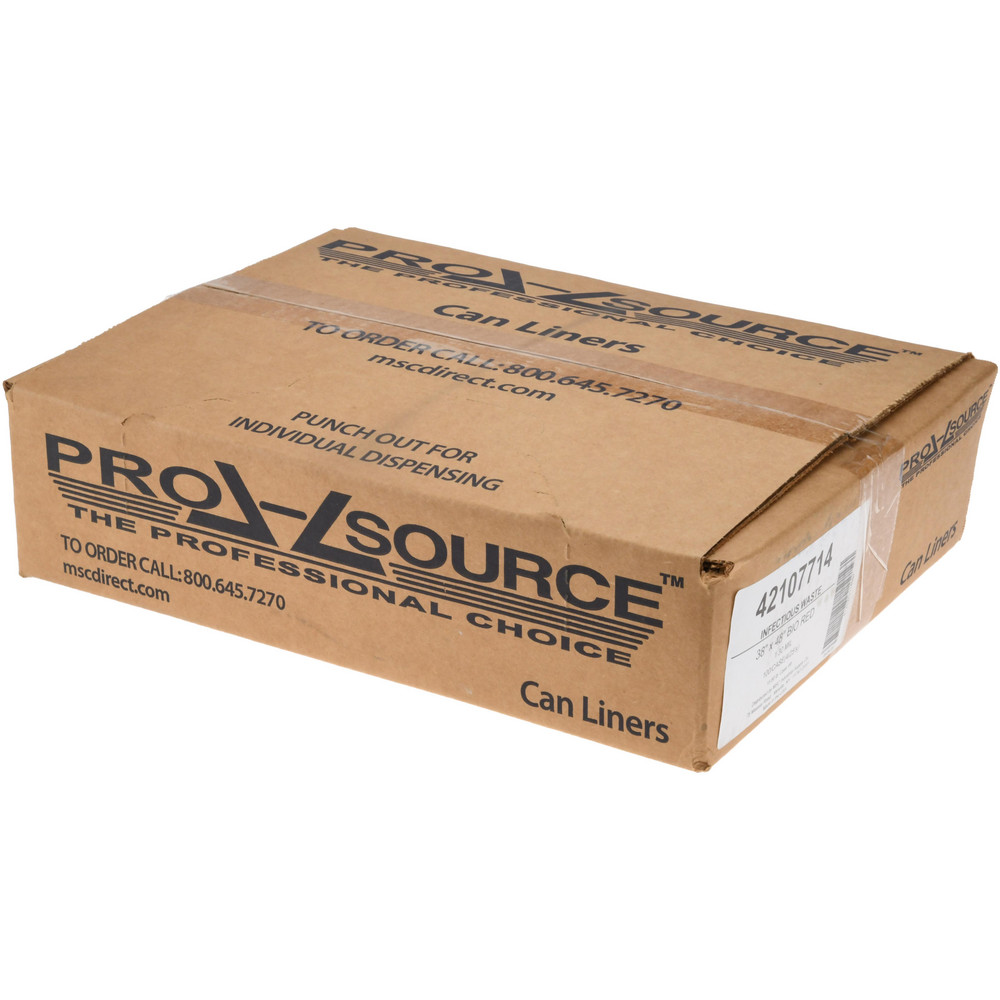 PRO-SOURCE Pack of (100) 45 Gal Capacity, Red, Hazardous Waste Bags - PSIW3848