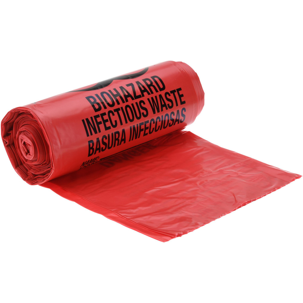 PRO-SOURCE Pack of (100) 45 Gal Capacity, Red, Hazardous Waste Bags - PSIW3848