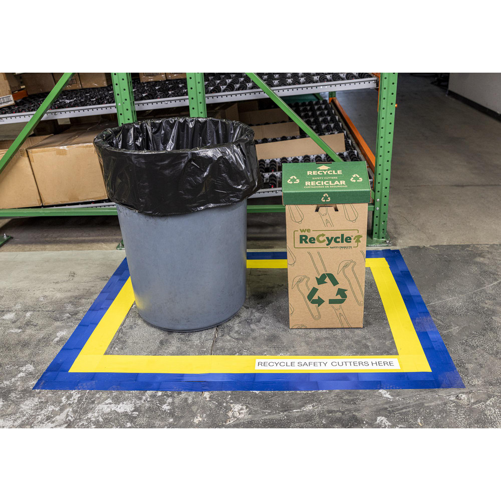 Klever Innovations Trash Cans & Recycling Containers: Product Type: Recycling Container; Type: Recycle Shipping Bags, Recycling Kit; Container Capacity: 14 Gallon - Inner Shipping Bag Holds Approx. 600 Safety Cutters; Container Shape: Rectangle - A48002-0
