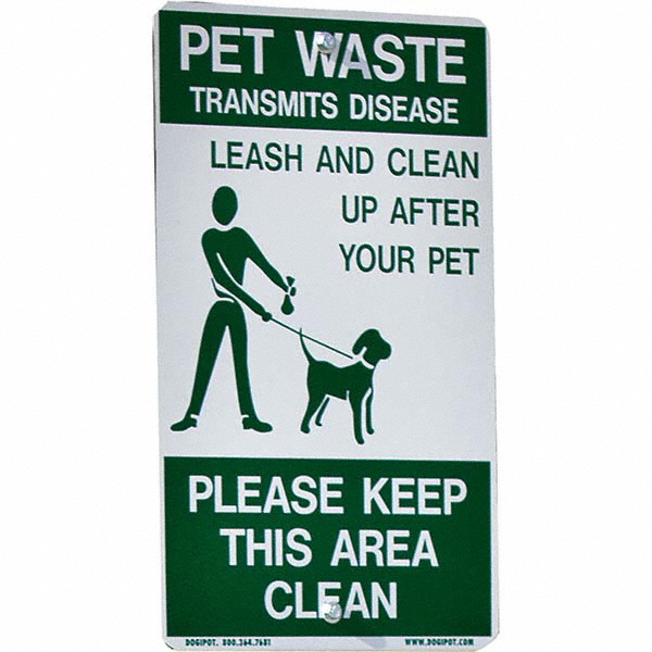 DOGIPOT Pet Waste Station Accessories: Pet Waste Transmits Disease, Please Keep This Area Clean, Leash And Clean Up After Pet, 18 - 1203-BLACK