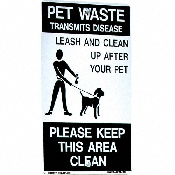 DOGIPOT Pet Waste Station Accessories: Pet Waste Transmits Disease, Please Keep This Area Clean, Leash And Clean Up After Pet, 18 - 1203-BLACK