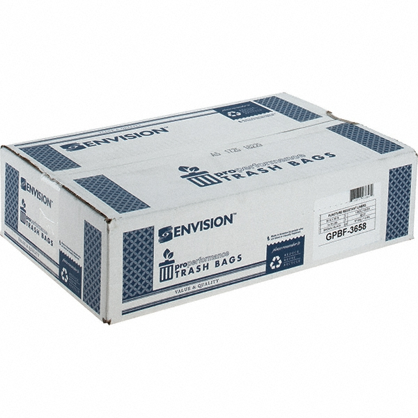 AbilityOne Medium Duty Trash Bags: 57 gal, 1 mil, Pack of 100 - 8105011839764