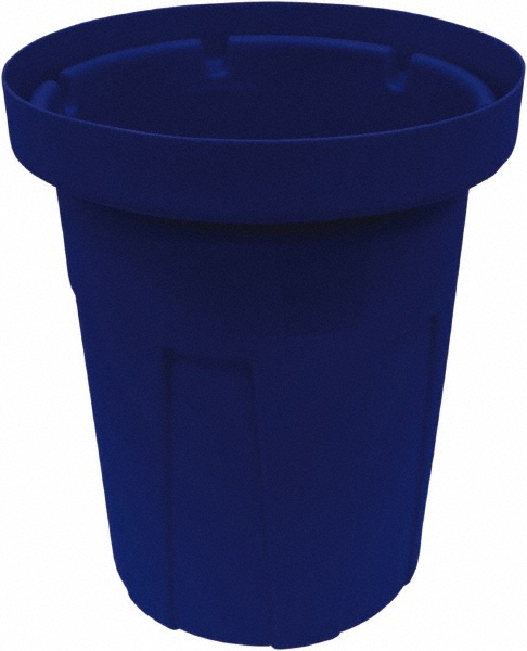 Cortech USA Trash Can: 25 gal, Round, Blue - 25460FR