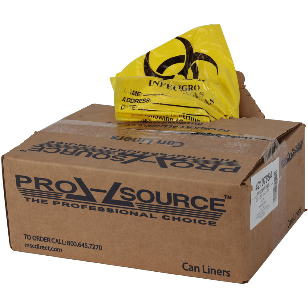 PRO-SOURCE Pack of (200) 33 Gal Capacity, Yellow, Infectious Linen Bags - PSIL3339