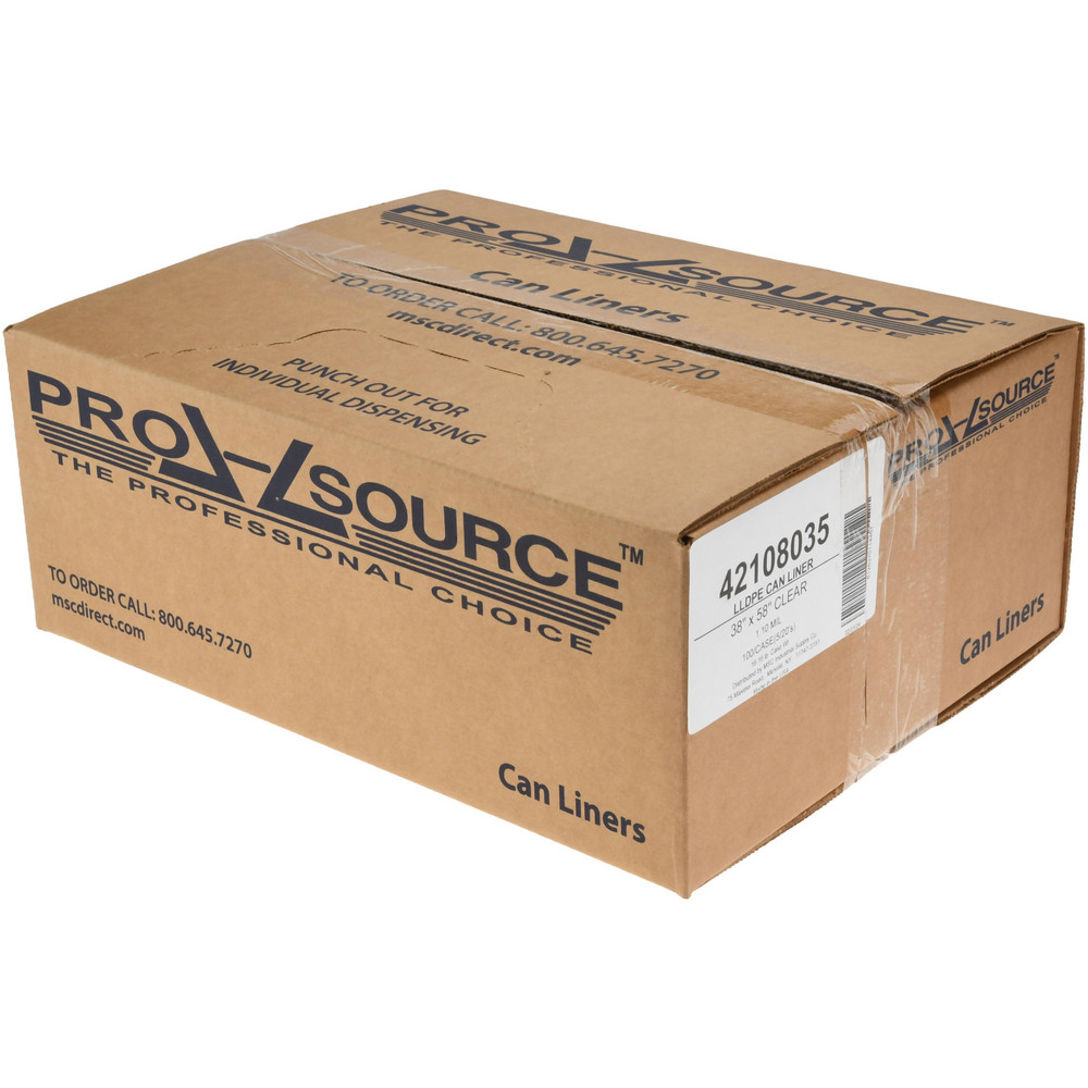 PRO-SOURCE Heavy Duty Trash Bags: 60 gal, 1.1 mil, Pack of 100 - PSRST3858XHC