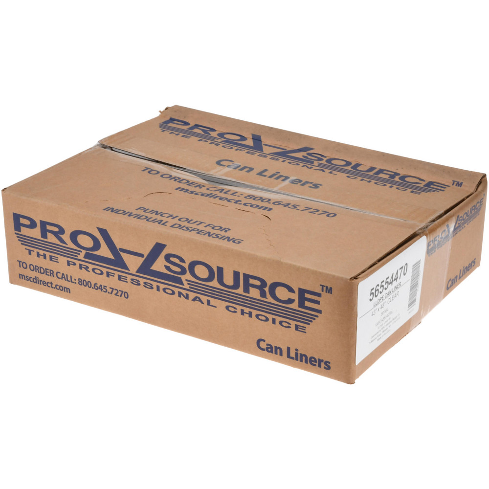 PRO-SOURCE Medium Duty Trash Bags: 56 gal, 0.8 mil, Pack of 100 - PSRC4741HP