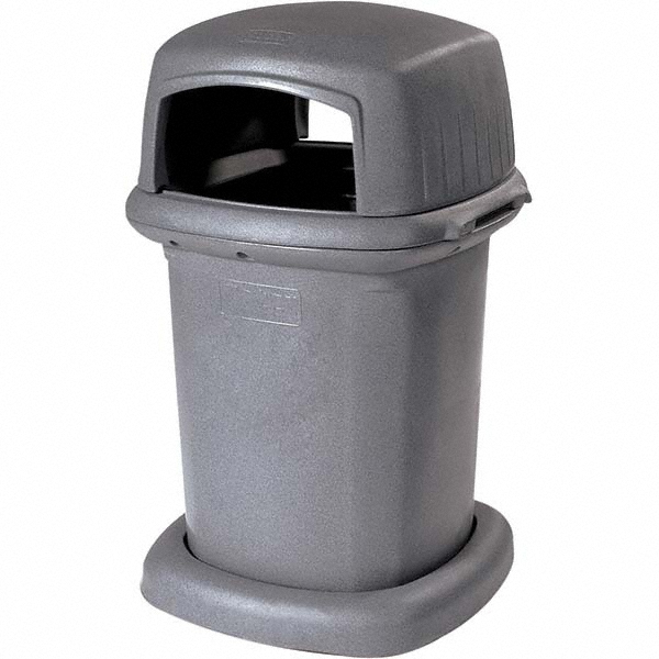 Toter Decorative Outdoor Waste Receptacle: 60 gal, Square, Gray - 860GB-35865