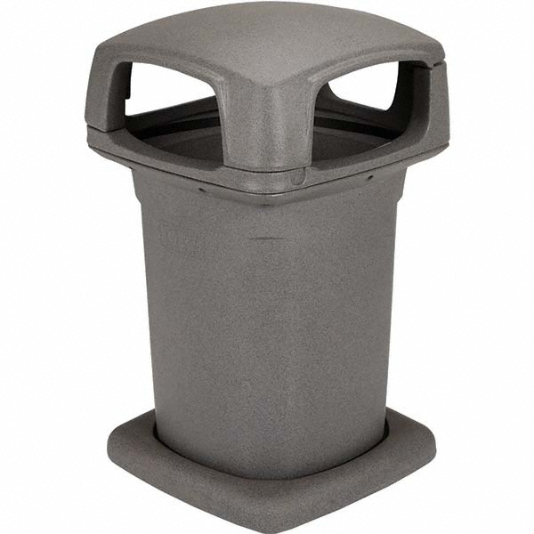 Toter Decorative Outdoor Waste Receptacle: 60 gal, Square, Gray - 860GB-35865