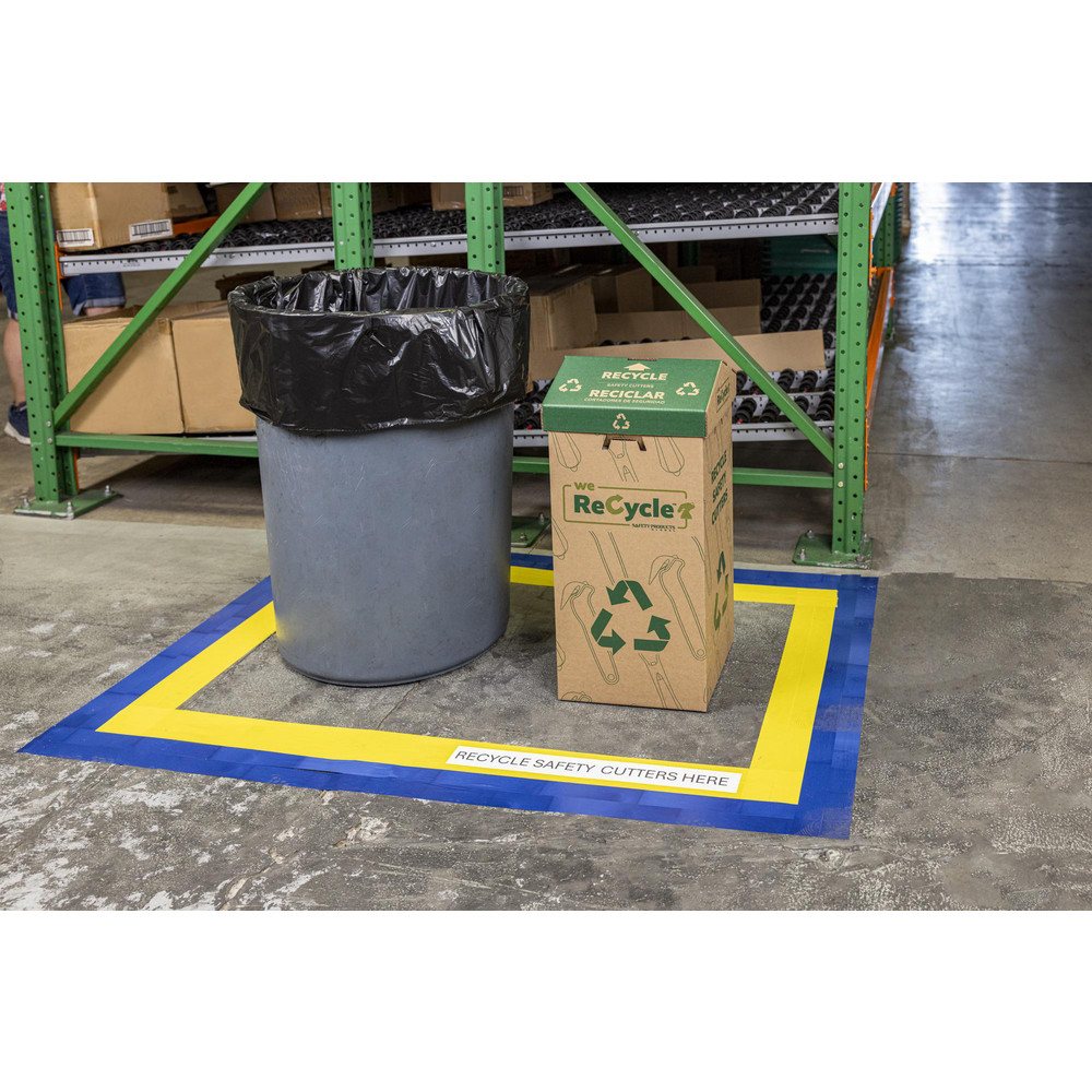 Klever Innovations Trash Cans & Recycling Containers: Product Type: Recycling Container; Type: Recycle Container, Recycling Kit; Container Capacity: 14 Gallon - Inner Shipping Bag Holds Approx. 600 Safety Cutters; Container Shape: Rectangle - A48003-0