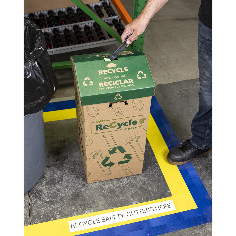 Klever Innovations Trash Cans & Recycling Containers: Product Type: Recycling Container; Type: Recycle Container, Recycling Kit; Container Capacity: 14 Gallon - Inner Shipping Bag Holds Approx. 600 Safety Cutters; Container Shape: Rectangle - A48003-0