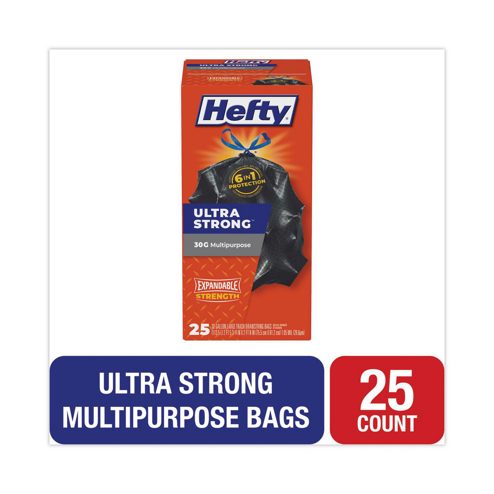 Hefty Hefty® Ultra Strong Drawstring Trash Bags: 30 gal, 1.05 mil, Pack of 150 - RFPE80627