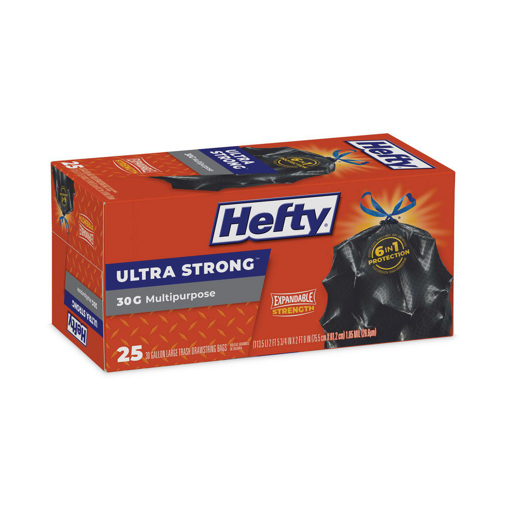 Hefty Hefty® Ultra Strong Drawstring Trash Bags: 30 gal, 1.05 mil, Pack of 150 - RFPE80627