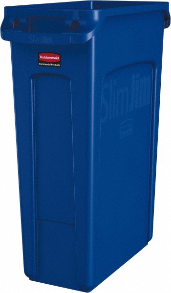Rubbermaid SLIM JIM Plastic Rectangular Trash/Garbage Can/Bin with Venting Channels, 23 Gal, Brown - 1956187
