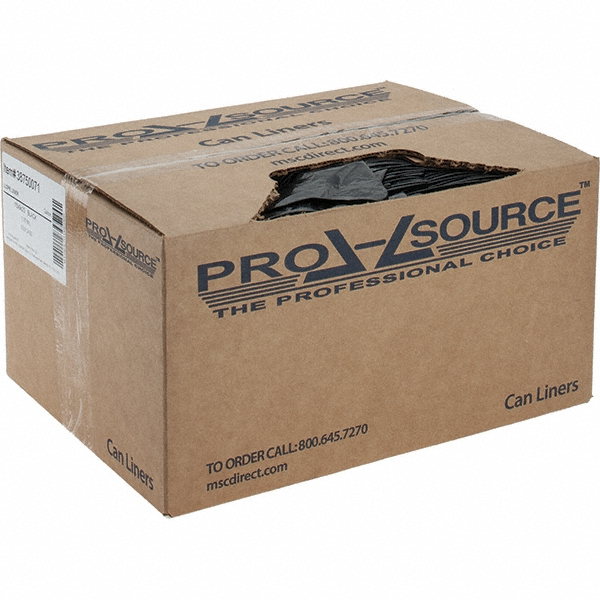 AbilityOne Heavy Duty Trash Bags: 57 gal, 1 mil, Pack of 100 - GPBF-3658-OR