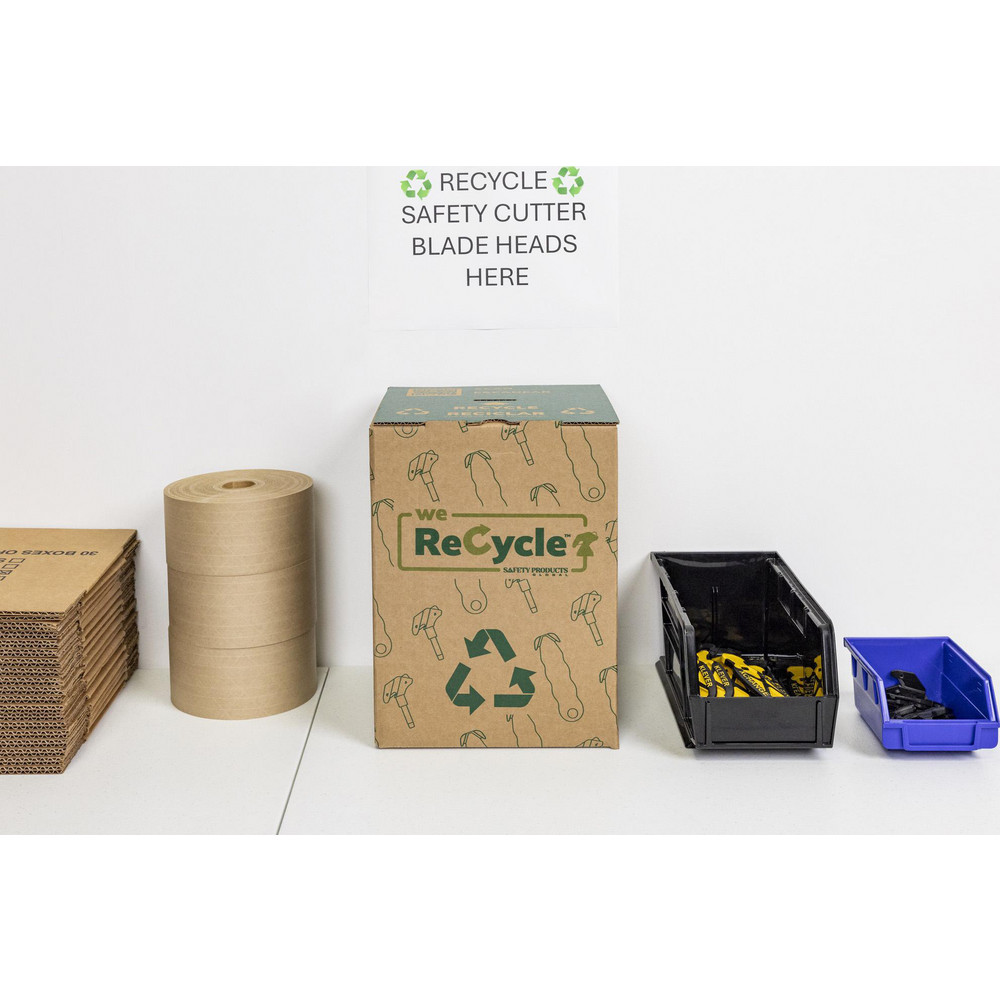 Klever Innovations Trash Cans & Recycling Containers: Product Type: Recycling Container; Type: XChange Replacement Head & Kutter Box, Recycling Kit, Recycle Box, Small Tabletop Collection Box; Container Capacity: Stores up to 500 Kutters or 1000 Blade Heads; Container Shape: Rectangle - A48004-0