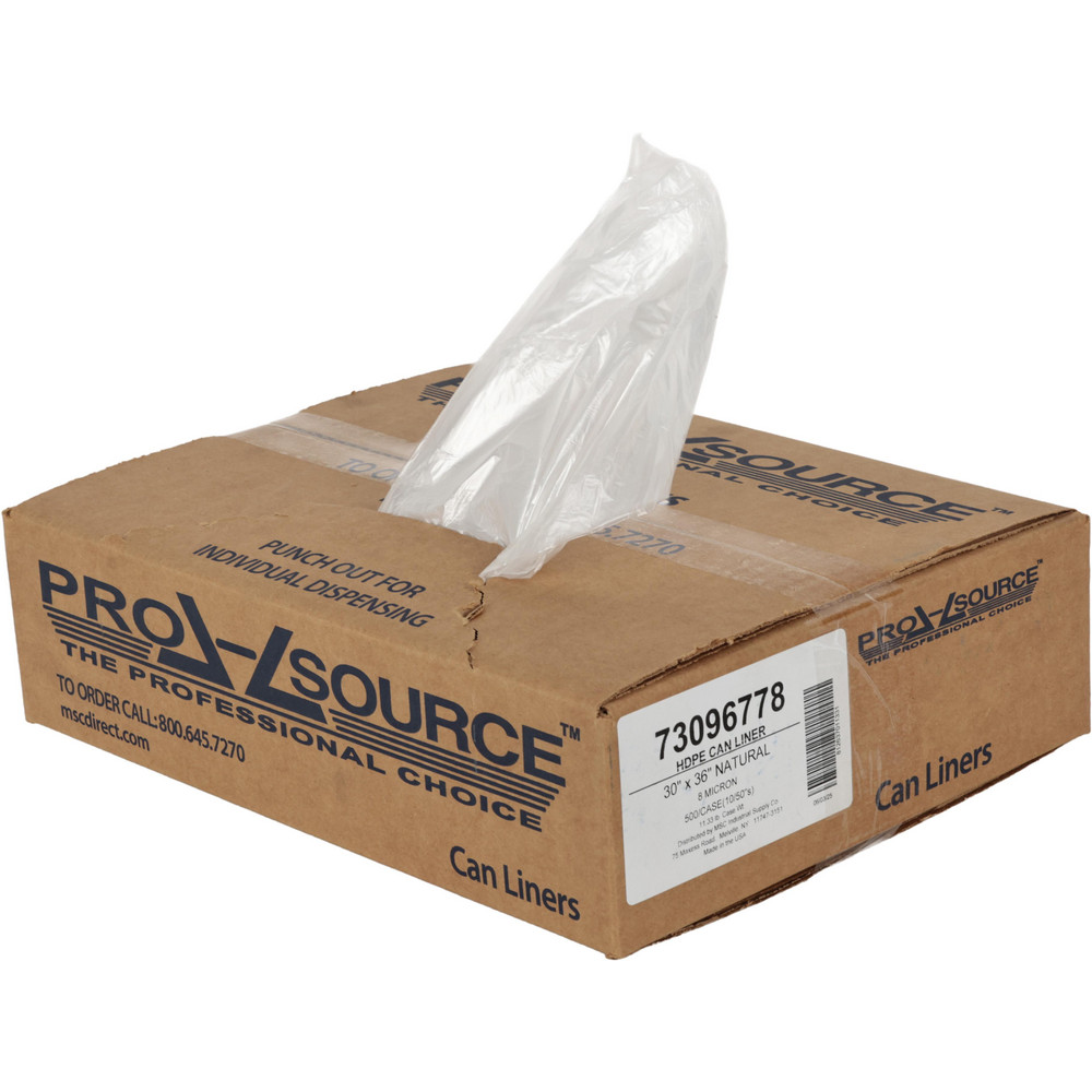 PRO-SOURCE Light Duty Trash Bags: 30 gal, 0.31 mil, Pack of 500 - PSVNR303608N