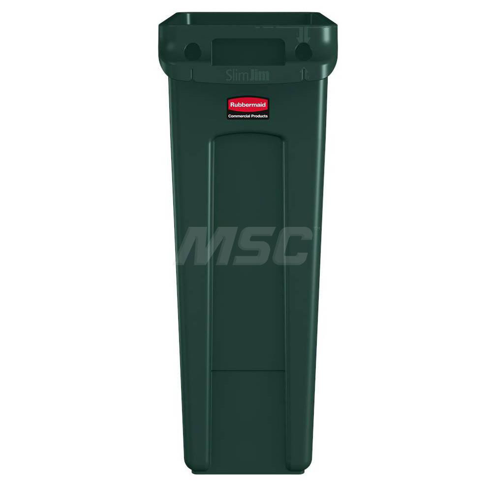 Rubbermaid Trash Can: 23 gal, Rectangle, Green - 1956186