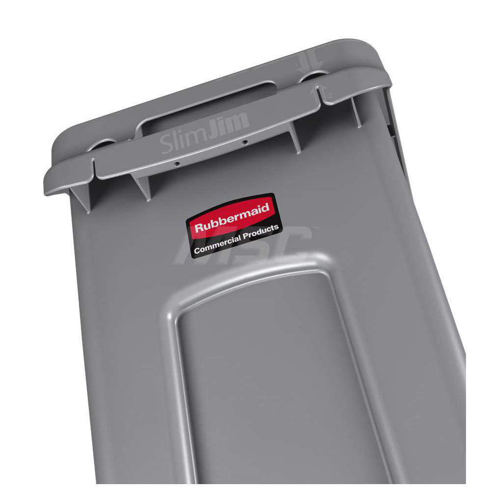 Rubbermaid Trash Can: 23 gal, Rectangle, Green - 1956186