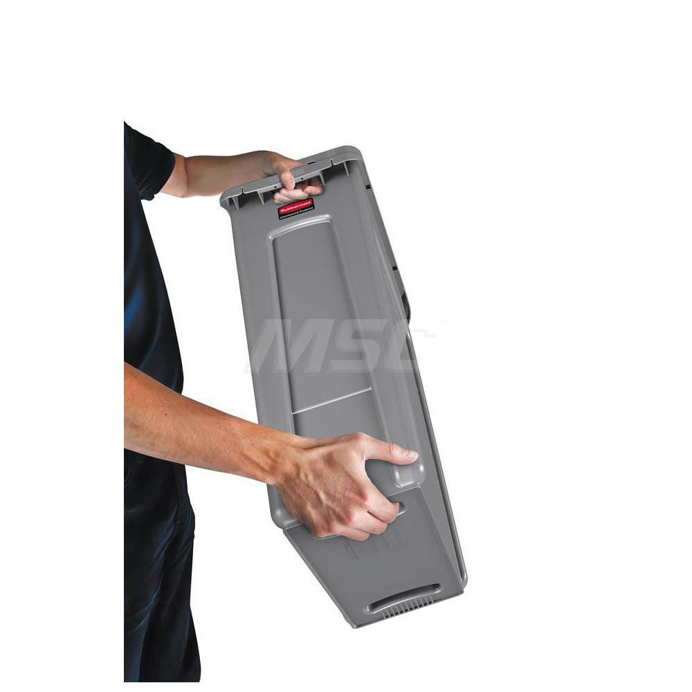 Rubbermaid Trash Can: 23 gal, Rectangle, Green - 1956186