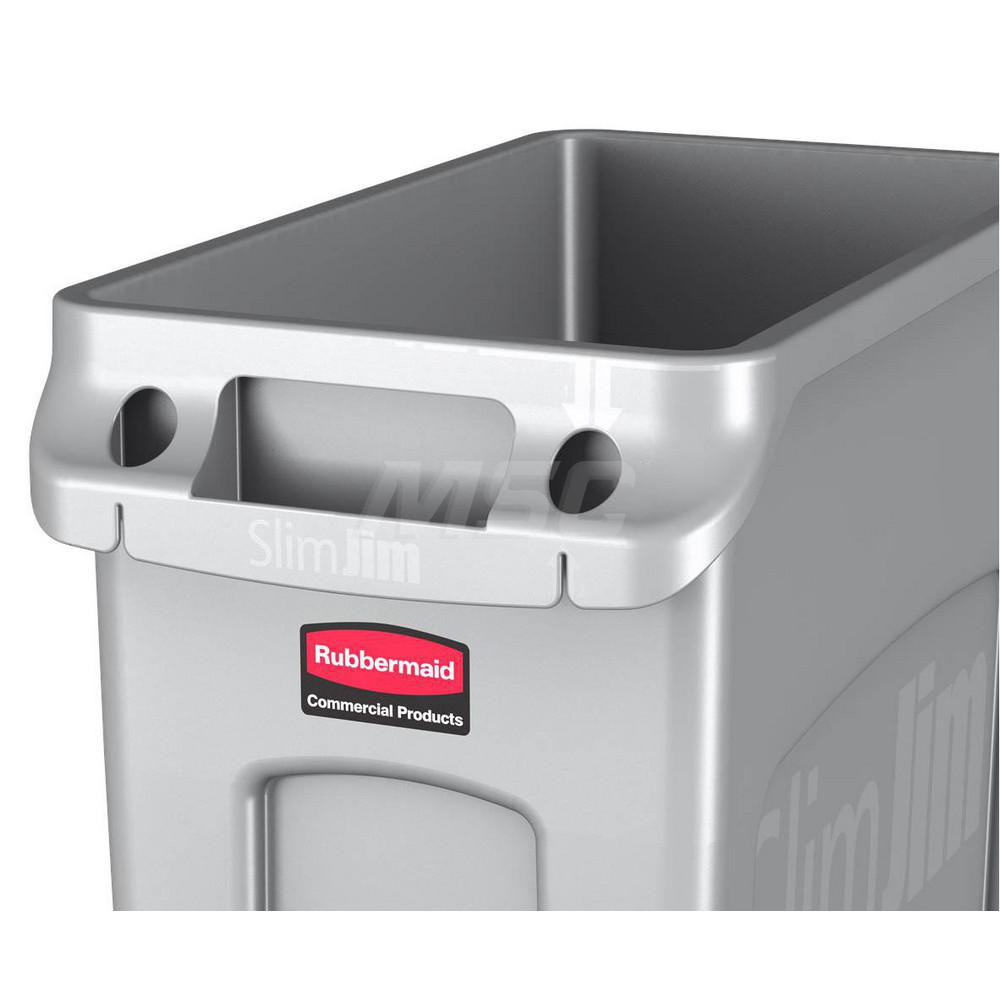 Rubbermaid Trash Can: 23 gal, Rectangle, Green - 1956186