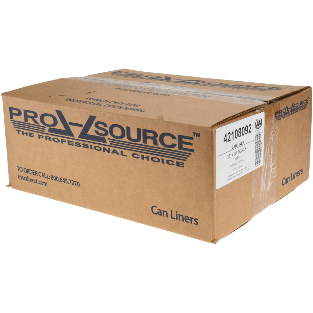 PRO-SOURCE Heavy Duty Trash Bags: 33 gal, 1.1 mil, Pack of 250 - PSRST3339XHB