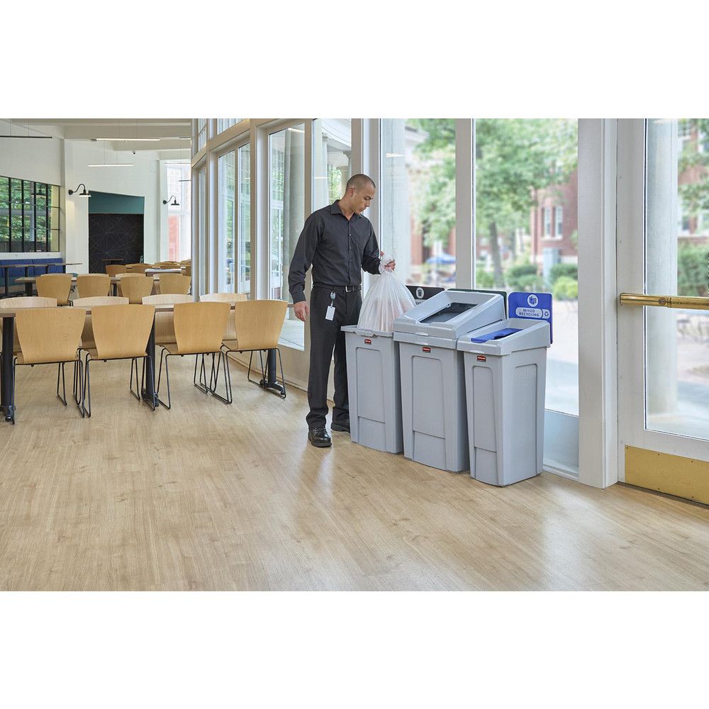 Rubbermaid Trash Cans & Recycling Containers: Product Type: Recycling Container; Type: Recycling Station; Container Capacity: 33 gal; Container Shape: Square - 2171555