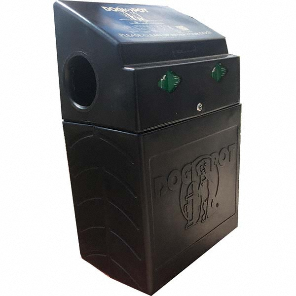 DOGIPOT Pet Waste Stations: Aluminum, Steel, Rectangle, 400 Bags, 50 Liner Bags, 4' - 8' - 1003HP-BLK-L