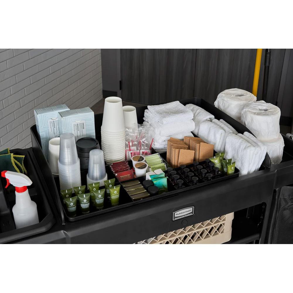 Rubbermaid Janitor Cart Accessories: Organizer, Resin, Plastic - 2124078