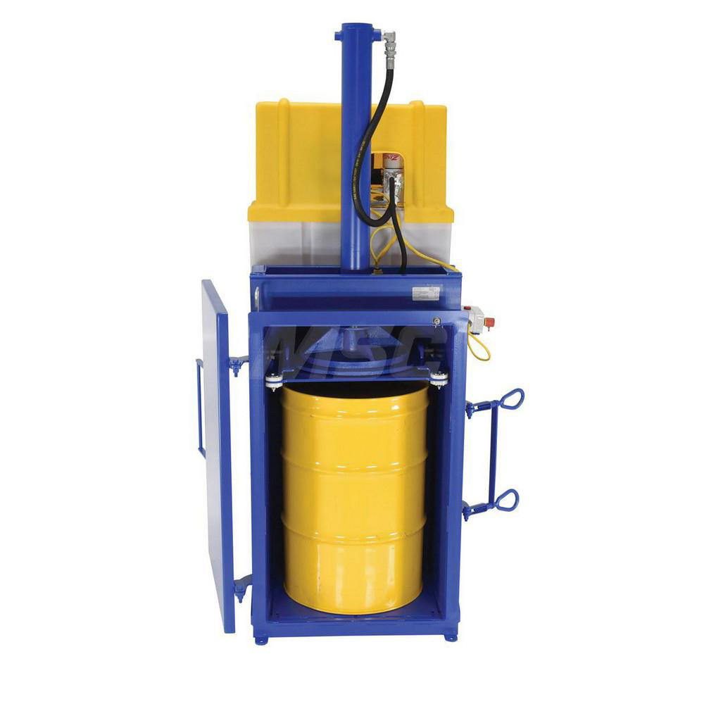 Vestil Trash Compactors & Crushers: Drum Crusher, 38000 lb, Drums Up to 55 Galllons - HDC-905-IDC/208V
