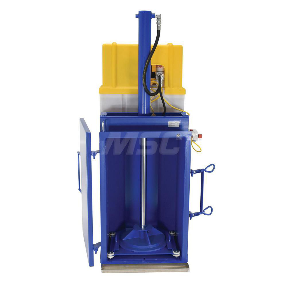 Vestil Trash Compactors & Crushers: Drum Crusher, 38000 lb, Drums Up to 55 Galllons - HDC-905-IDC/208V