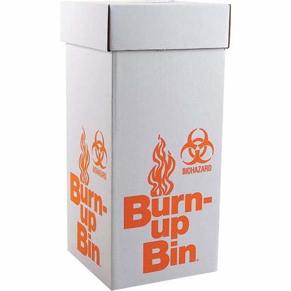 Dynalon Labware Recycling Container: 27 x 12 x 12 in, Rectangle, Orange & White - 797025
