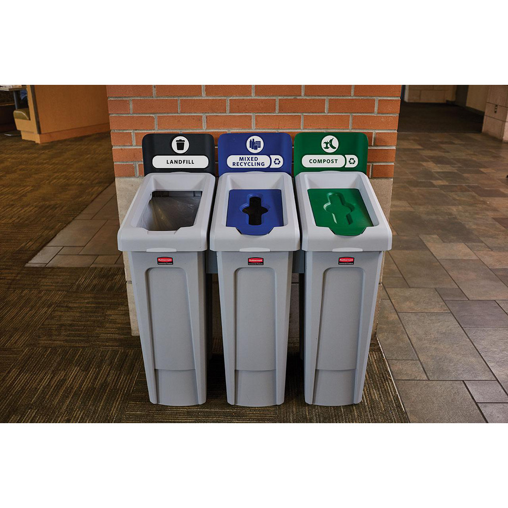 Rubbermaid SLIM JIM® RECYCLING STATION 1-STREAM COMPOST, 23 GAL - 2185051