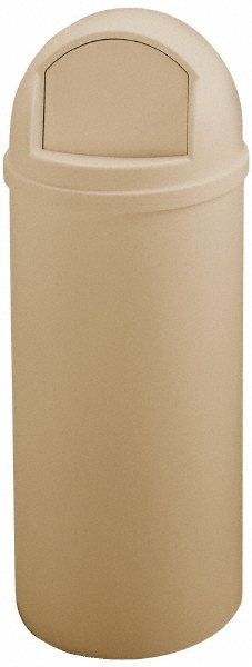 Rubbermaid Decorative Trash Can: 15 gal, Round, Brown - FG816088BRN