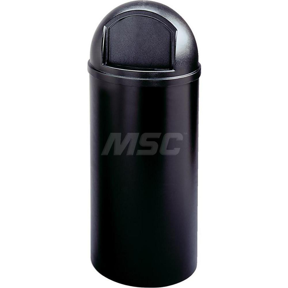 Rubbermaid Decorative Trash Can: 15 gal, Round, Brown - FG816088BRN