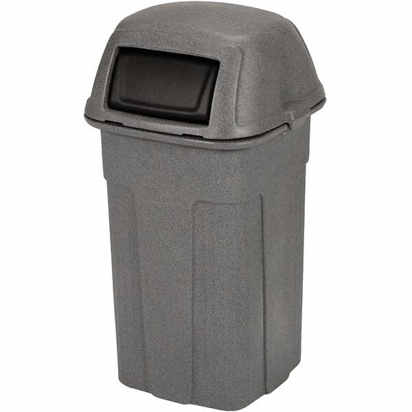 Rubbermaid Decorative Trash Can: 15 gal, Round, Brown - FG816088BRN