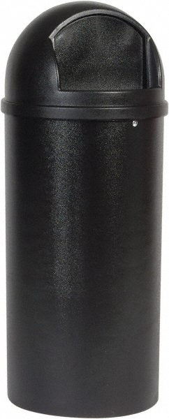 Rubbermaid Decorative Trash Can: 15 gal, Round, Brown - FG816088BRN